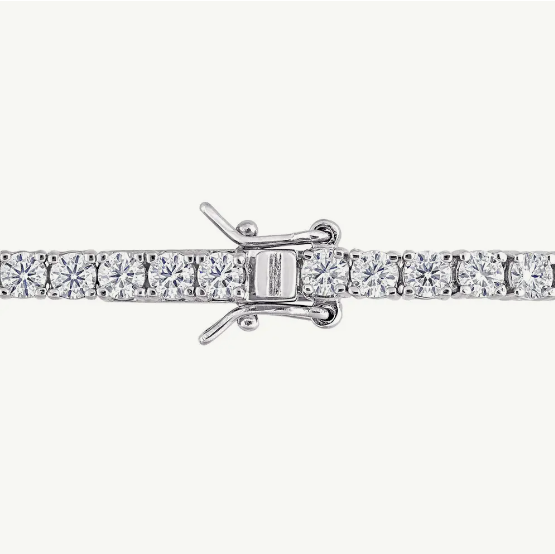 925 Silver 4mm 7" Tennis Bracelet with Moissanite 13.5 CTW