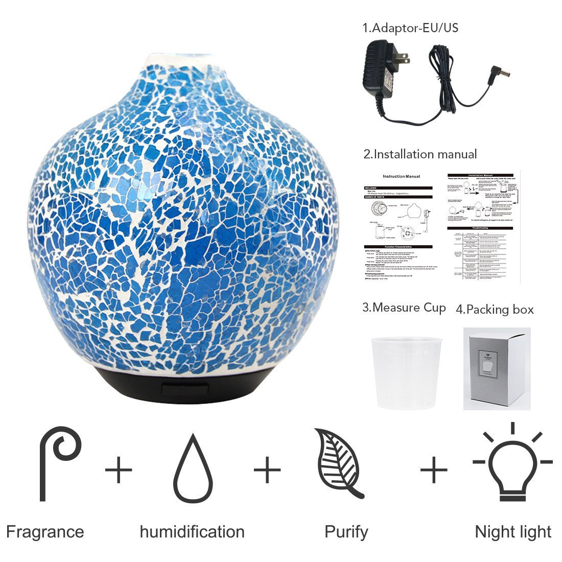 Glass Aroma Diffuser With Crack Design