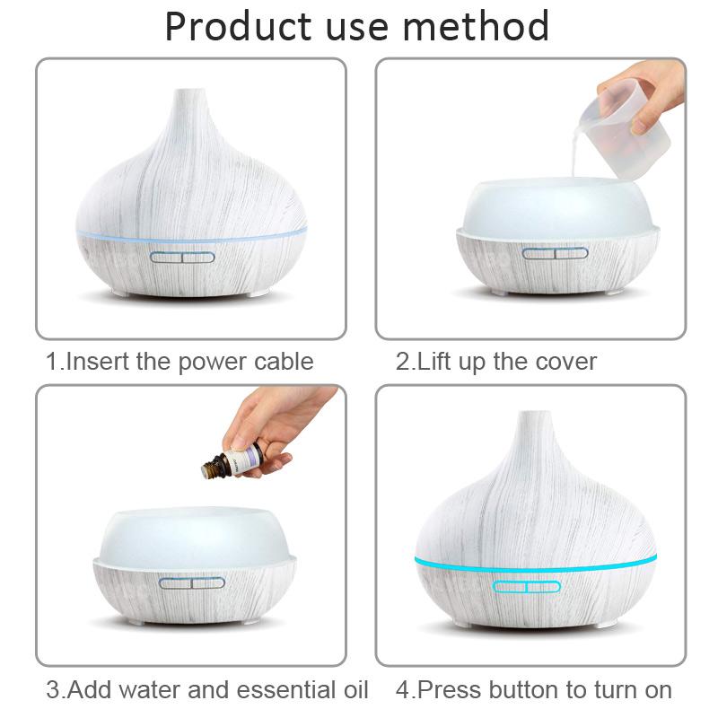 KBAYBO 300ml Electric Humidifier Aroma Oil Diffuser Ultrasonic White