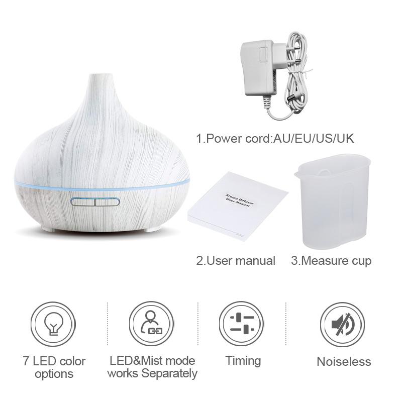 KBAYBO 300ml Electric Humidifier Aroma Oil Diffuser Ultrasonic White