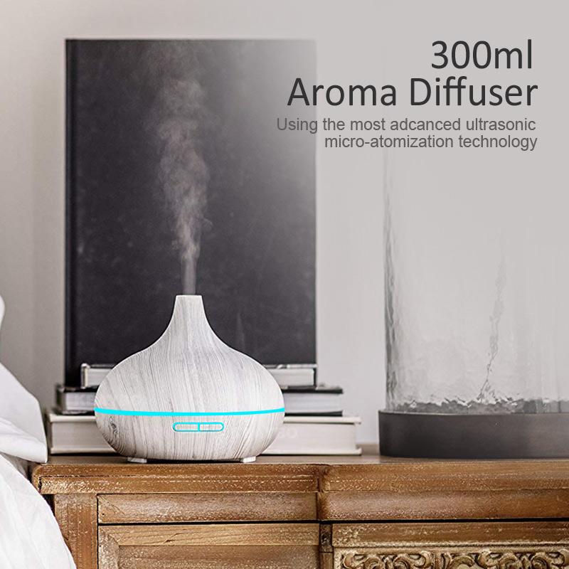 KBAYBO 300ml Electric Humidifier Aroma Oil Diffuser Ultrasonic White